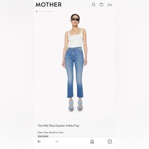 MOTHER The Mid Rise Dazzler Ankle Fray Jean